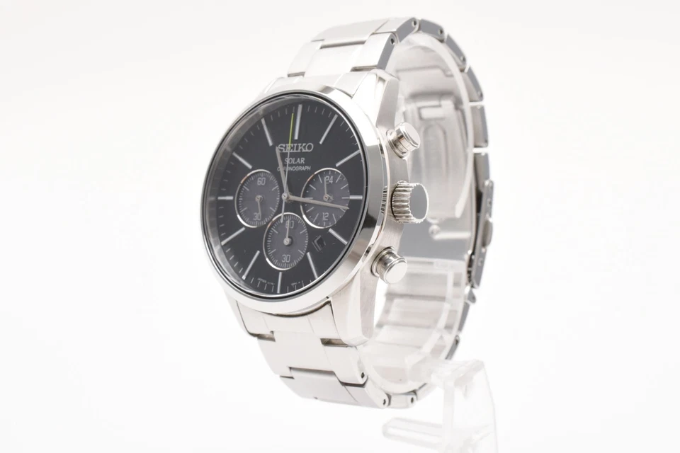 [COMO NUEVO en caja] Reloj de cuarzo para hombre SEIKO Solar Cronógrafo V175-0BJ0 de JAPÓN Foto 4 de 4