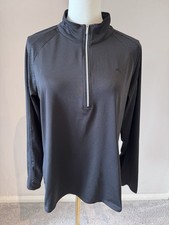 Rohnisch Women's Golf Quarter Zip Jacket Shell Size Large Black Long Sleeved Top