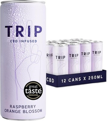TRIP Sparkling Drinks Mindful Blends | Vegan Stress & Anxiety Relief 12 x 250ml