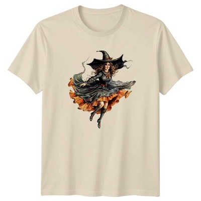 Vintage Hexe fliegend T-Shirt Damen Halloween Kleidung Geschenk für Sie