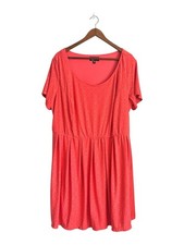 Ronni Nicole Plus Size Coral Pink Summer Eyelet Short Sleeve Scoop Neck Dress 24