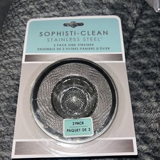 Sophisti-Clean Stainless Steel Round Sink Strainer Filter Net Drain 2 Pack