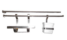 Ikea Grundtal Küchenrollenhalter und Aufbewahrungsbox mit 1,6m Reling Edelstahl