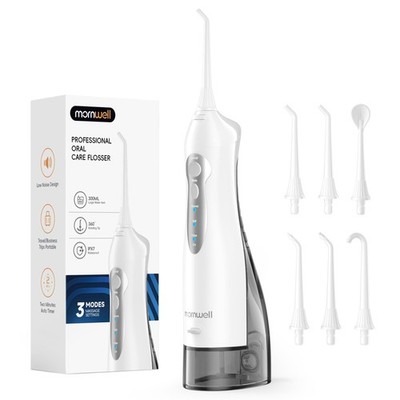 Mornwell Water Flosser Cordless, Flossers for Teeth - 300ML Tank White