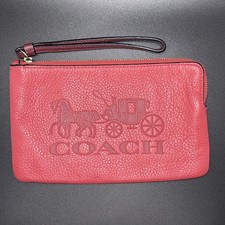 Vintage Coach Leather Poppy Mauve Zippered Wristlet