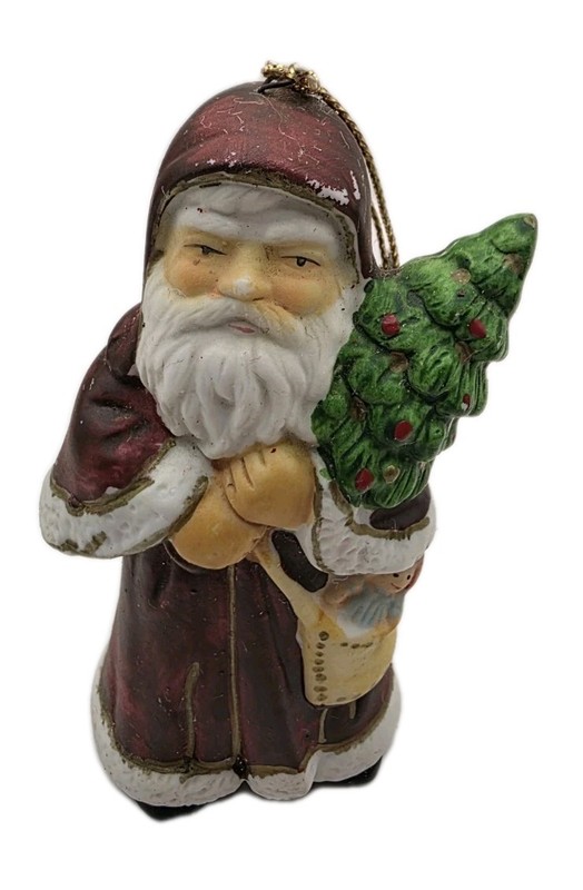 Ceramic Victorian Old World Style Santa Ornament