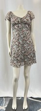 Ultra Flirt Mini Dress Short Sleeve Grayish Green Floral Juniors Size M