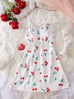 Womens Sexy Lingerie Cherry Satin Babydoll Nightwear Straps Sleepwear Mini Dress — photo 4