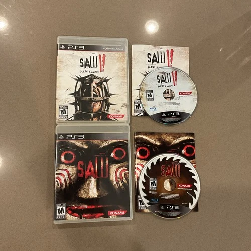 Saw II: Flesh & Blood 1 2 Lot Complete CIB Playstation 3 PS3 Bundle Horror
