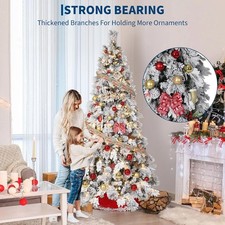 5-9FT Prelit White Artificial Christmas Tree with Lights Christmas decorations
