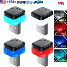 4x USB Mini LED Car Interior Neon Atmosphere Light Ambient Lamp Bulb Accessories