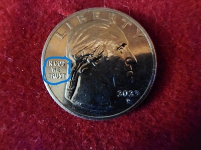 2023 P EDITH KANAKA'OLE QUARTER ''IN COD WE TRUST'' & Elevated E on reverse ERROR