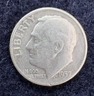 1957-D Roosevelt Dime, silver, INV:2242, Combined shipping