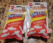 2 Crinkle "Furitos" Chips Cat Catnip Toy Fun Food Kitty  Interactive Play 