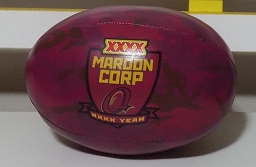 MAROONS QUEENSLAND RUGBY LEAGUE FOOTBALL BALL TOY  20CM MAROON CORP ORIGIN