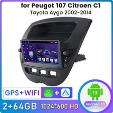 Carplay Android 14 Autoradio Für Peugot 107 Citroen C1 Toyota Aygo GPS Navi DAB+