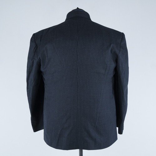 Mens Striped Blazer 50S UK Size Dark Grey Wool Sport Coat Jacket - Picture 5 of 10