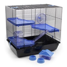 Nagerk&auml;fig 60x36x54cm Gigant mit Zubeh&ouml;r blau Hamster Maus Kleintier NEU