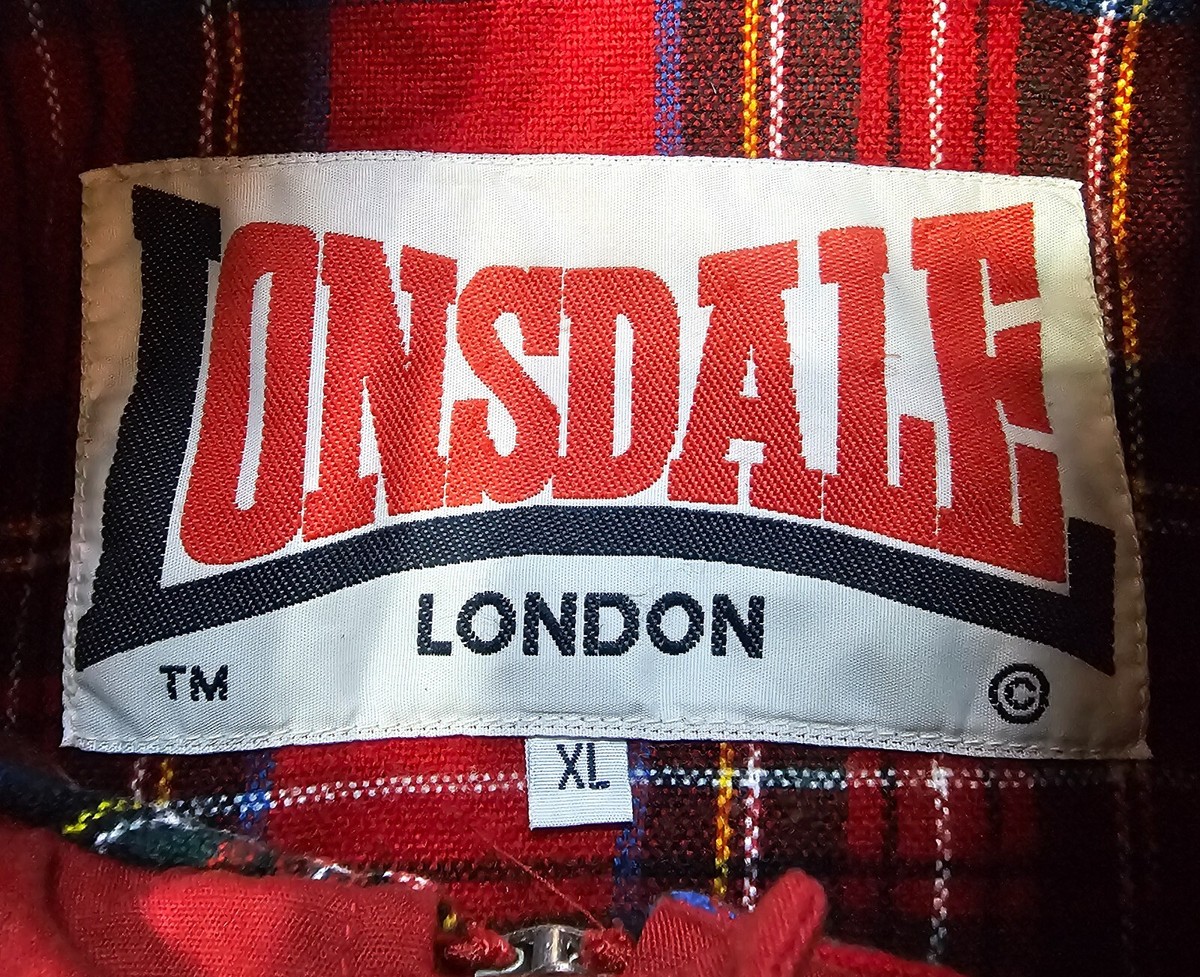 Lonsdale London Bomber Jacket Men's Red Full Zip Jacket Size XL
