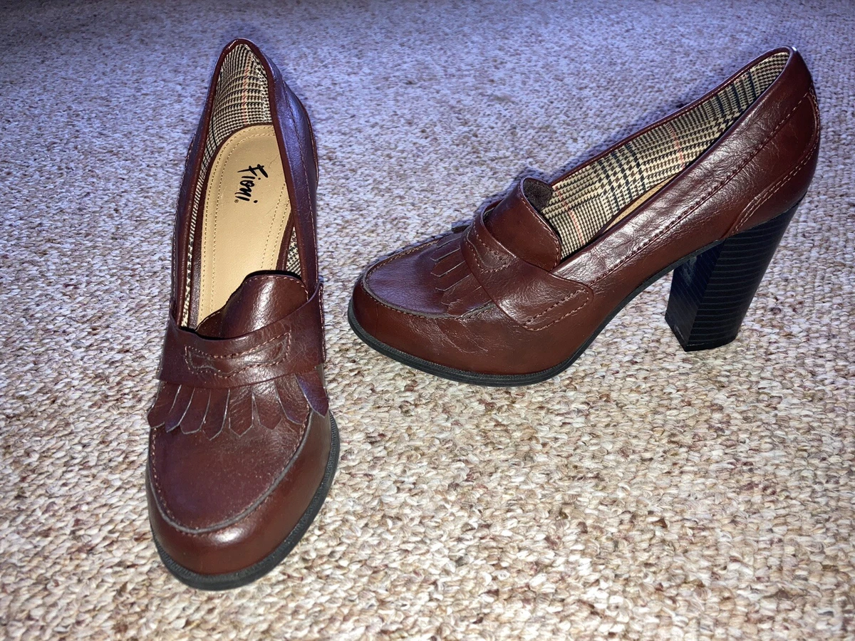 Heeled penny hotsell loafers