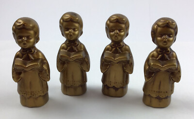Vintage Wolin Japan Choir Boy Figurines Antique Gold Set of 4