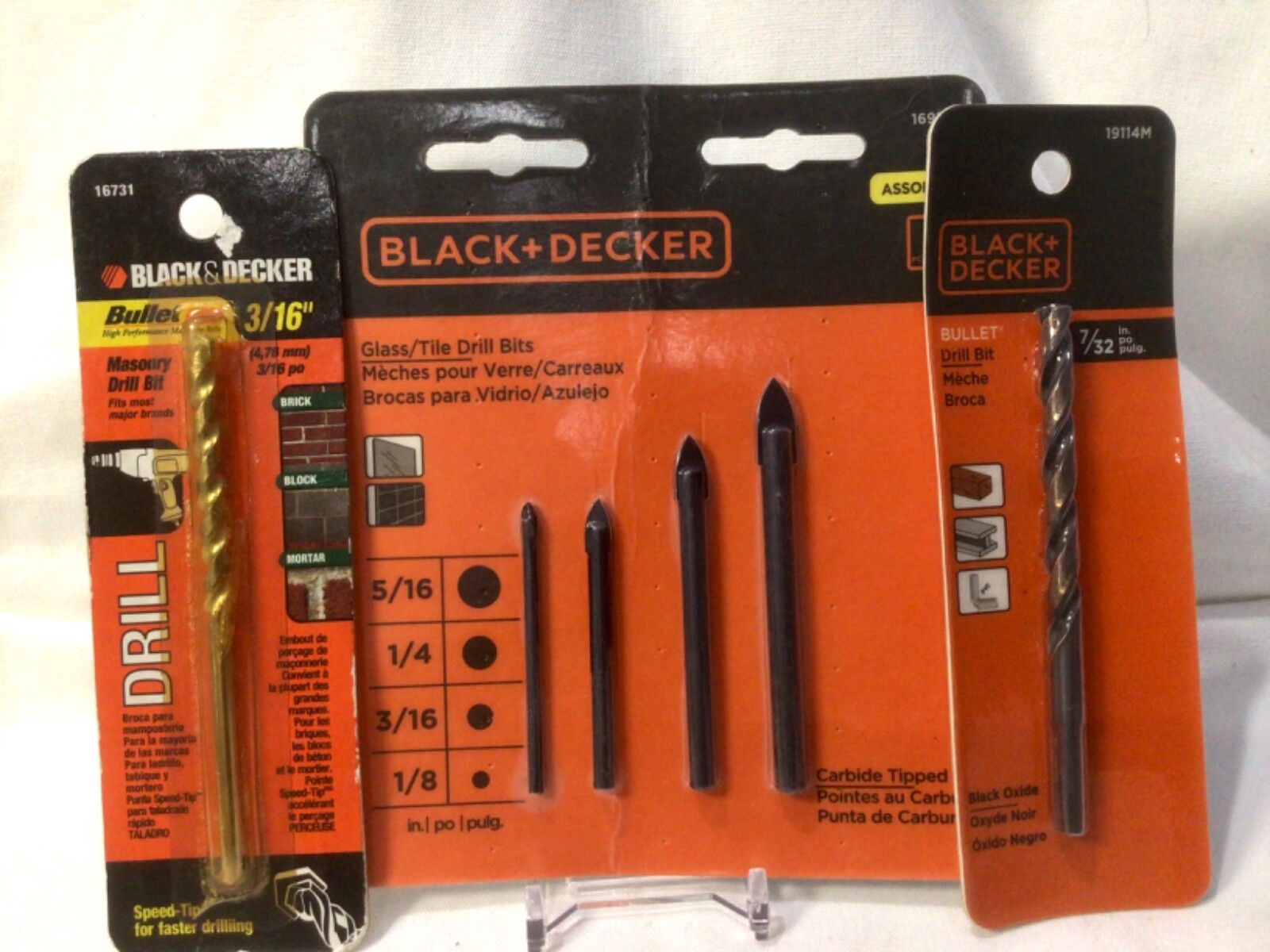 Black & Decker 16911M Glass/tile Drill Bit 4pk Carbide Tip for sale online eBay