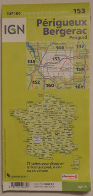 Périgueux / Bergerac folded map  by Institut Géographique National (IGN)