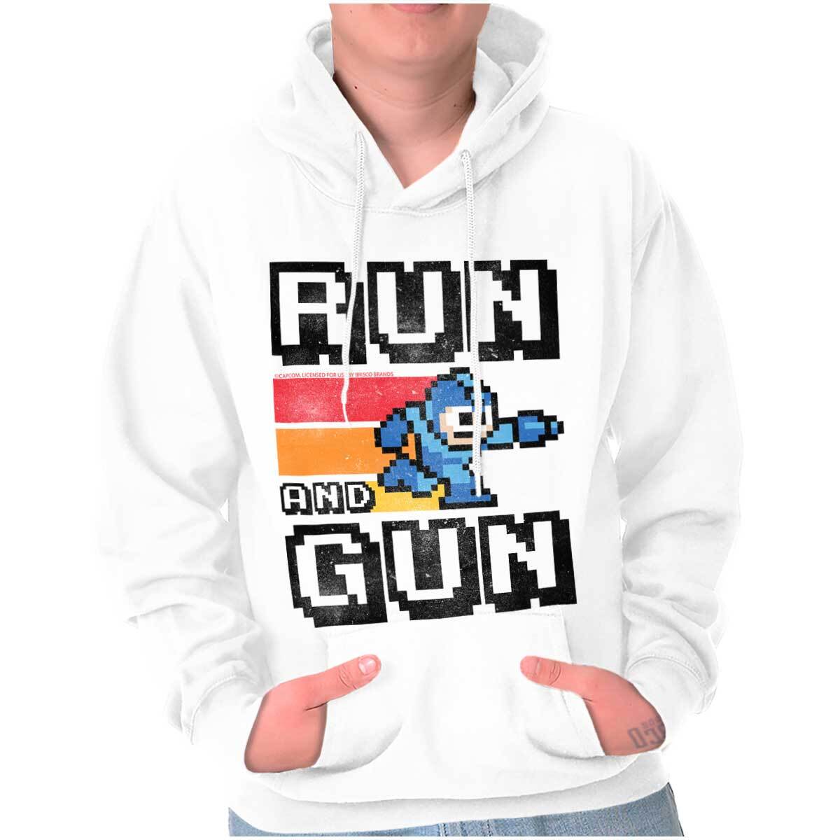 Classic 8-bit Video Game Mega Man Gun Hoodie Sweatshirt Women Men
