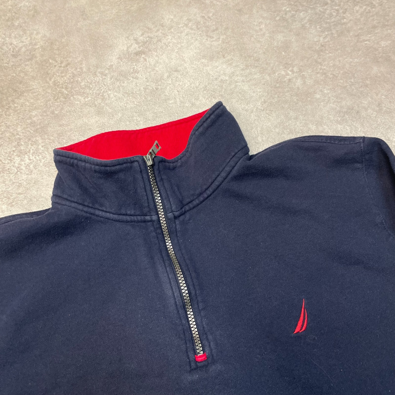Nautica Sweatshirt Mens Y2K Half Zip Vintage Sailing Jumper, Blue, 2XL image 7