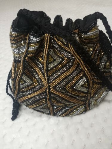 1920’s Art Deco Beaded Drawstring Flapper Pouch. … - image 1