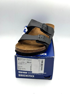 BIRKENSTOCK ARIZONA DARK Black BIRKO-FLOR NUBUCK LEATHER, REGULAR FIT.Size 41. Birkenstock Arizona Regular Fit Birko Flor Black - US Men main image 2