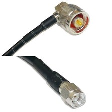 RG58 Silver N MALE ANGLE to RP-SMA MALE Coax RF Cable USA Lot