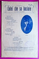 COLEI Che Sa Baciare Mit NORIS, Musikalische Partitur Von 1917 - Ref. 8873