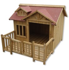 Niche pour chien XL Luxe Bois Balcon Jardin Terrasse Chien Espace extérieur