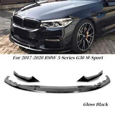 For 2017-2020 BMW 5-Series G30 M-Sport Front Bumper Spoiler Lip Gloss  Black