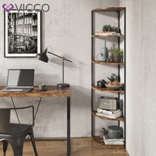 Eckregal Fyrk, 40 x 180 cm, Eiche Schwarz, 5 Ebenen, Wandregal Vicco