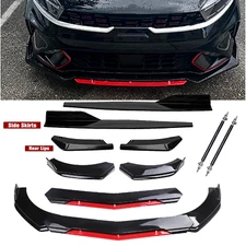 For Kia Forte 10-23 Front Rear Bumper Lip Spoiler Splitter Gloss Black Bod Kits
