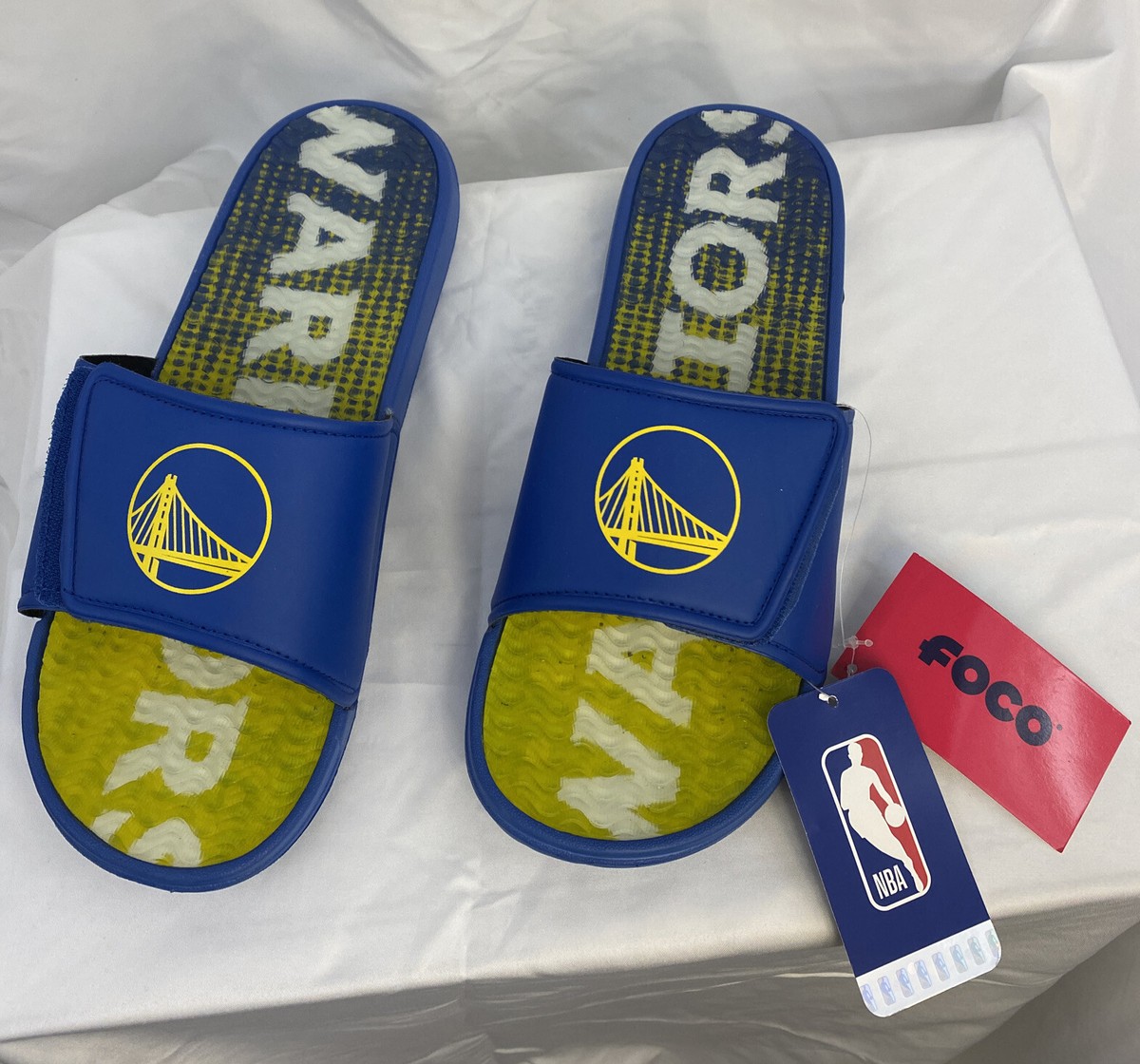 L Size 11-12 Men's FOCO NBA Golden State Warriors Logo Adjustable