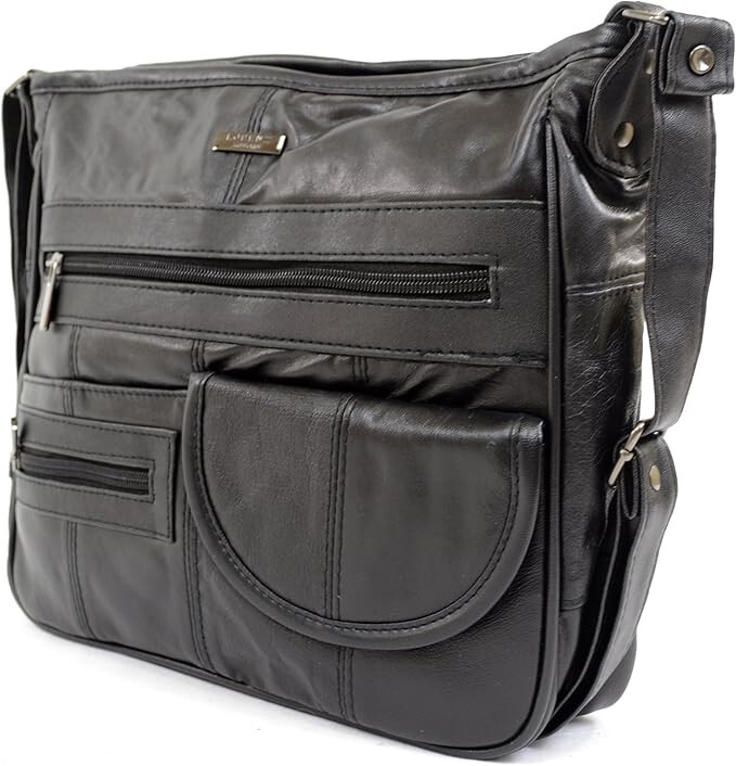 Ladies Lorenz Real Leather Travel Satchel Organiser Across body Shoulder  Handbag