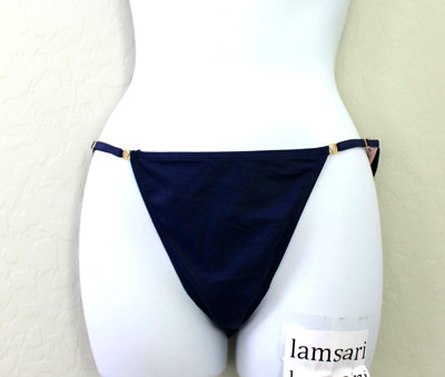 Victoria's Secret Love Cloud Adjustable String Bikini Panty Blue Size L NEW