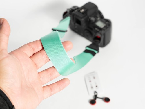 Mint Green Adjustable Camera Strap w/ Peak Design Anchors 1.25" wide - Picture 4 of 9