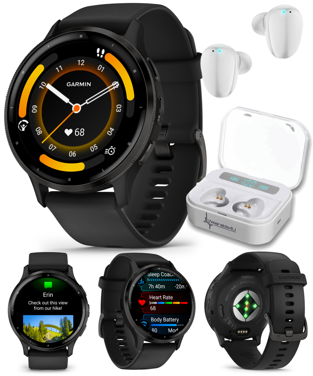 Garmin Venu 3 GPS Smartwatch AMOLED Display 45 mm Slate/Black with 