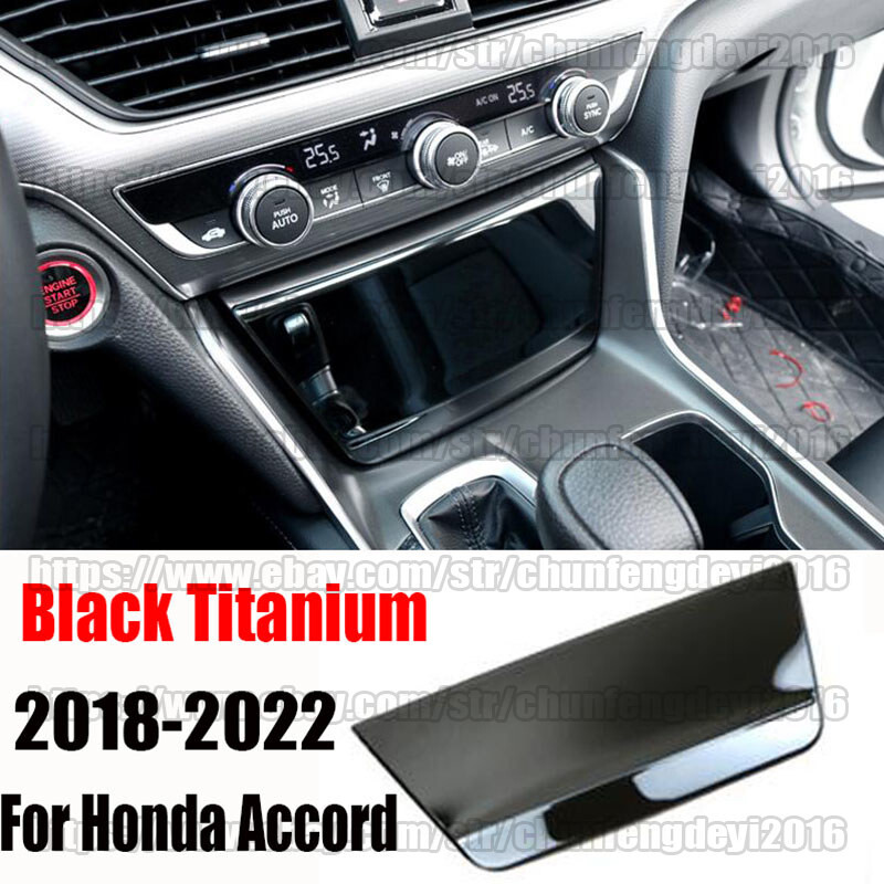 For Honda Accord 2018-2022 Black Titanium Console Cigarette Lighter Trim  1pcs