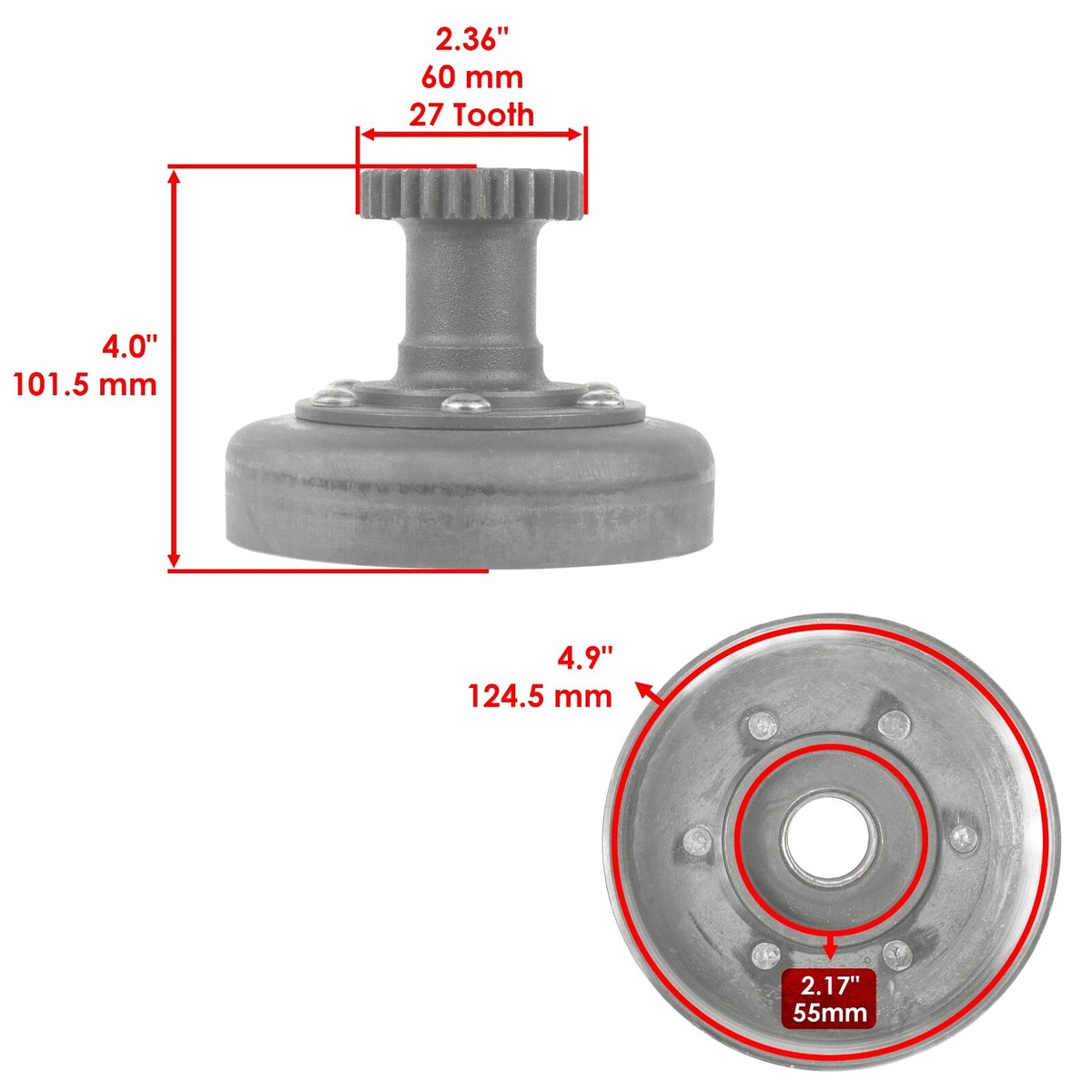 Clutch One Way Bearing w/ Drum Housing for Kawasaki Bayou 300