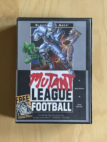 Mutant League Football Sega Genesis With Case Manual Cards Poster Vintage Game