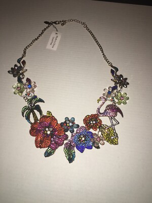 Natasha~Multi Color Crystal Holiday/Party Tropical Paradise Statement Necklace  