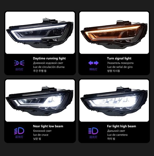 LED DRL Sequential Projector Headlights Assembly for AUDI A3 8V S3 2013-2016 - Bild 8 von 20