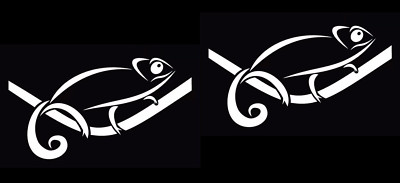Chameleon Lizard Reptile 2 White Vinyl Decals Car Truck Windows Laptop Notebook
