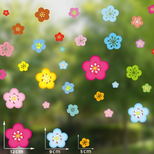 Colorful Flower Double-sided Static Cling Sticker Glass Collision Warning Decals - Picture 8 of 8