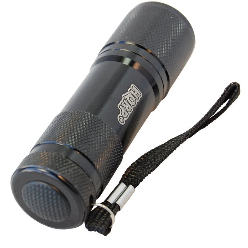 Vert Léger 9 LED Poche Aluminium Lampe Torche pour Nuit Marche Chasse Pêche - Photo 2/3